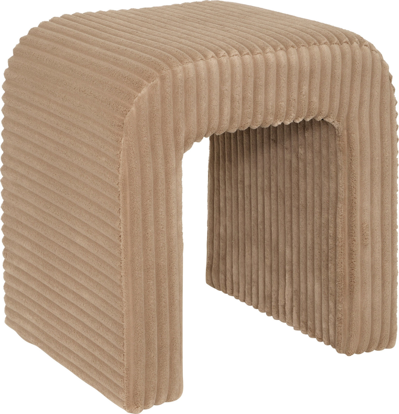 Atmosphera Židle SEVI ve tvaru oblouku, bouclé, výška 43 cm, hnědá