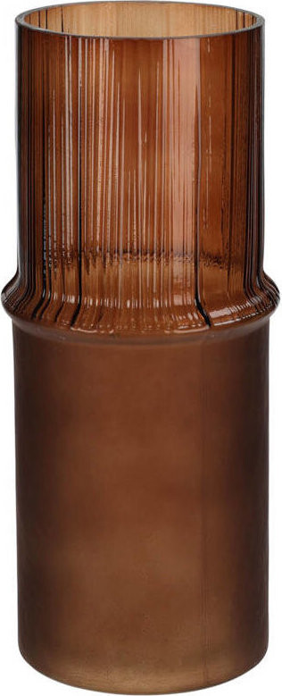 Home Styling Collection Skleněná váza MATTE, průměr 10,8 × 25 cm, hnědá