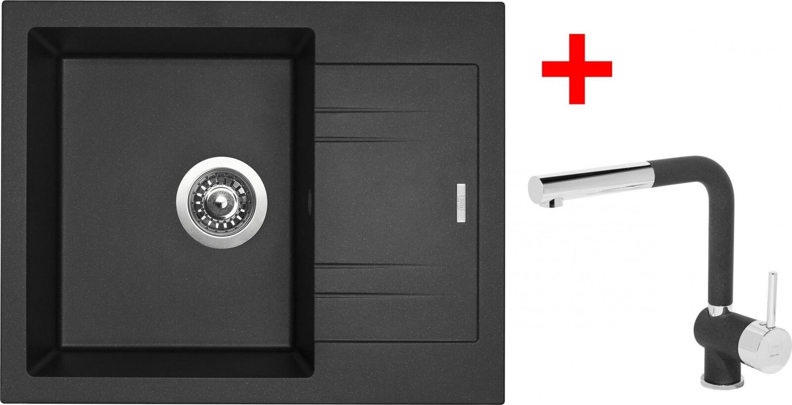Sinks Linea 600 Metalblack + Mix 3 P GR