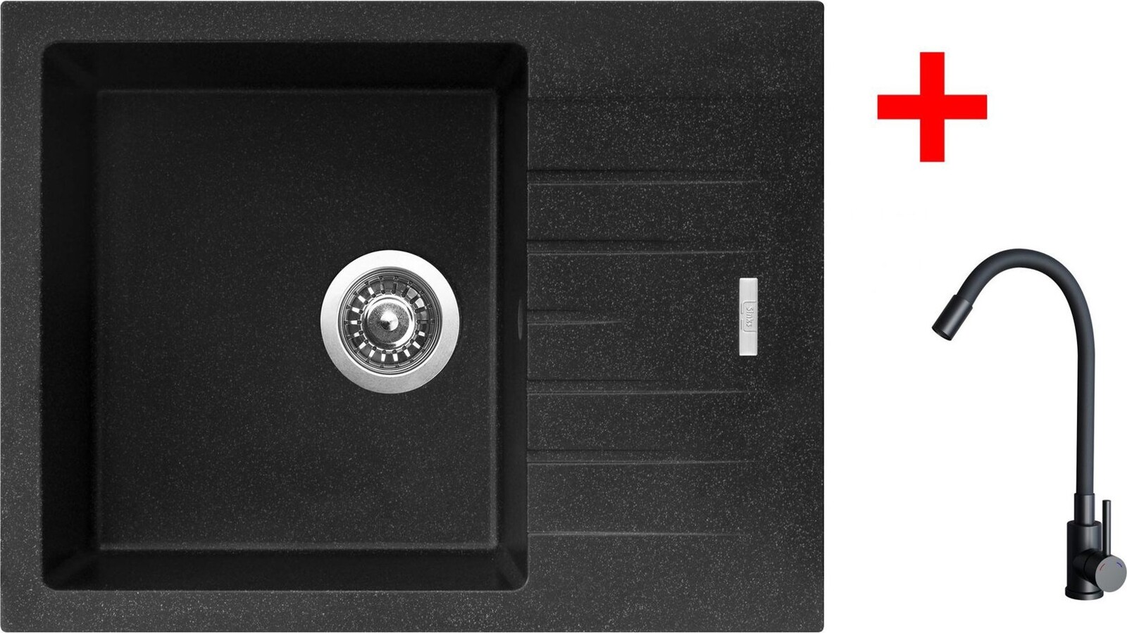 Sinks Perfecto 650 Granblack + Elasta černý matný