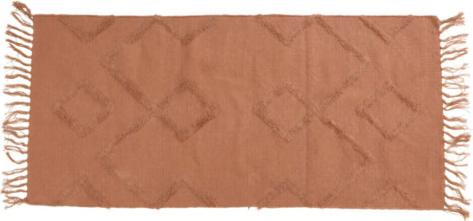 Home Styling Collection Bavlněný koberec s třásněmi, 70 × 140 cm, oranžový