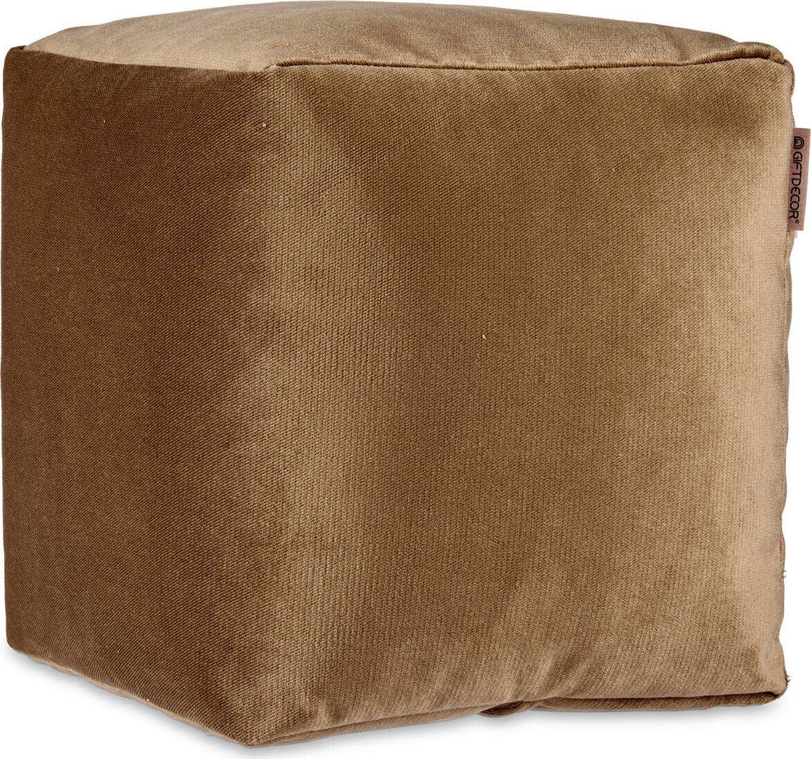 Giftdecor Sametový taburet, 30 × 30 cm, hnědý