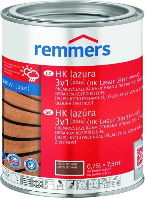 Remmers HK Lazura 3v1 [plus] 0,75 l Nussbaum / Ořech