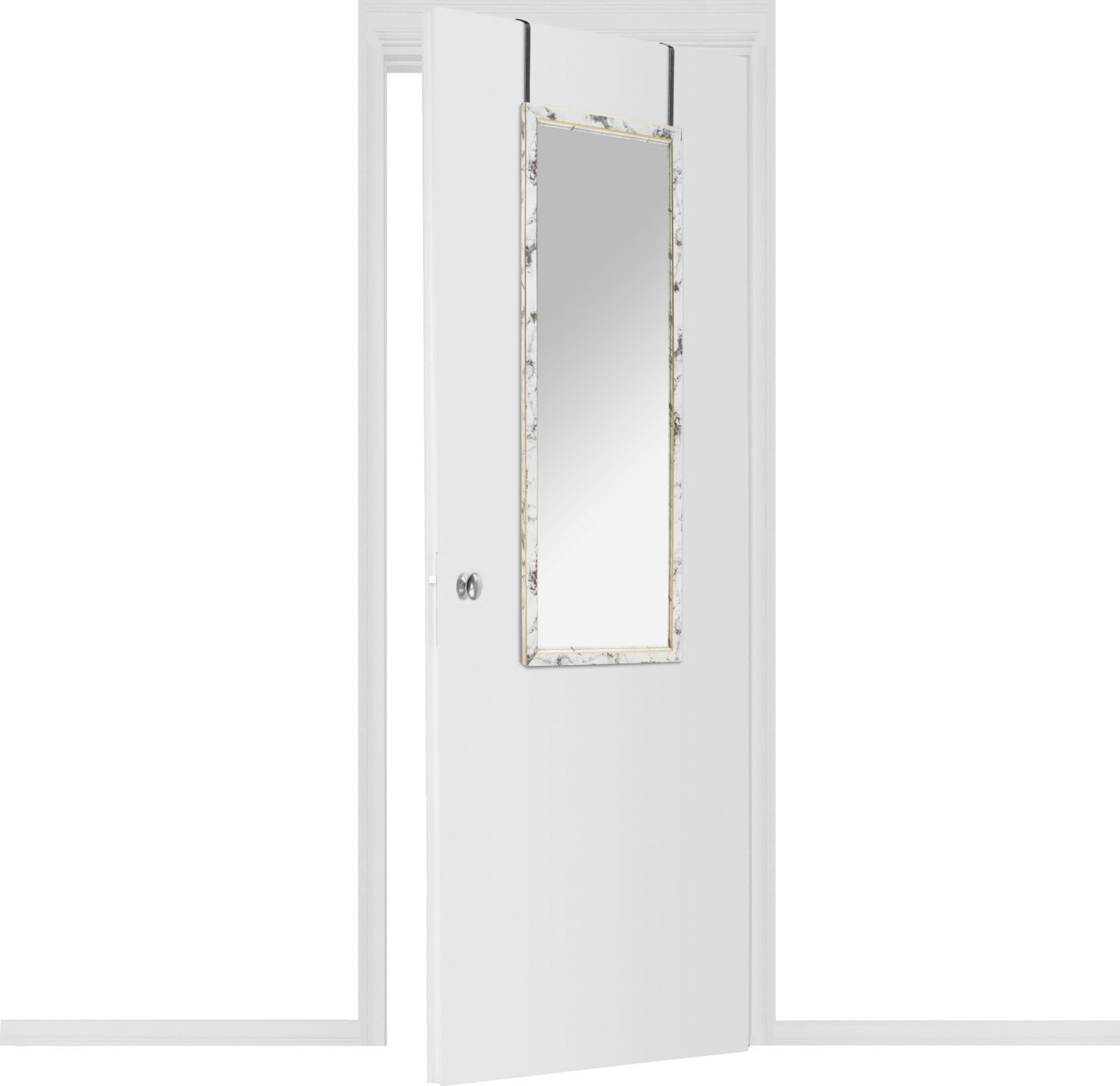 5five Simply Smart Vysoké zrcadlo k zavěšení na dveře, rám s mramorovým vzorem, 94,5 × 34 × 1,65 cm