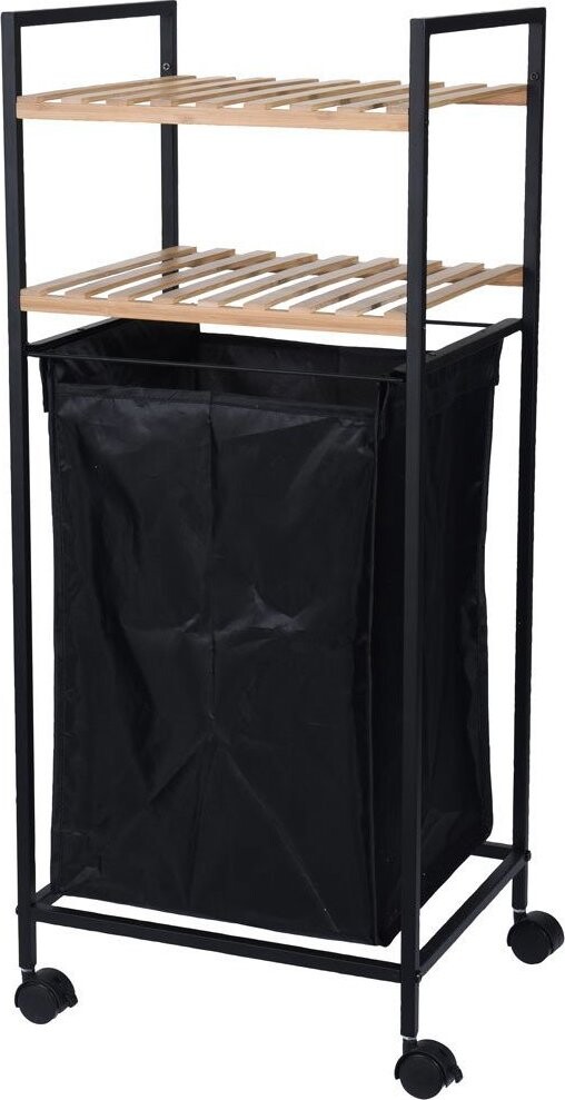 Bathroom Solutions Koš na prádlo 2v1, mobilní koupelnový vozík a 2 police