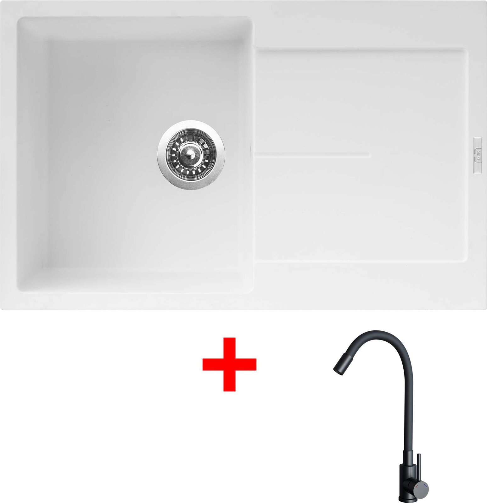 Sinks Ultima 790 Milk + Elasta čierny matný