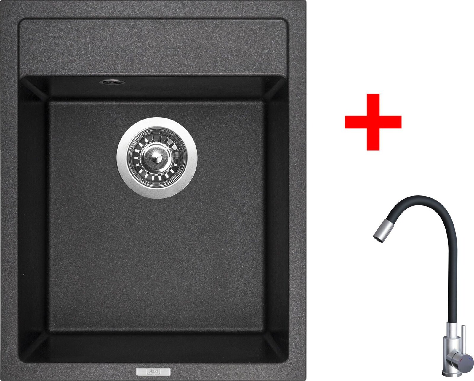 Sinks Classic 400 Metalblack + Elasta nerez/černý