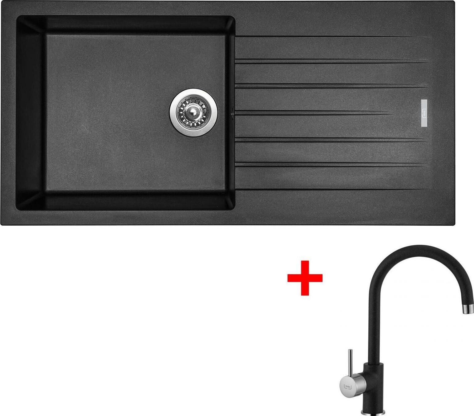 Sinks Perfecto 1000 Metalblack + Vitalia GR