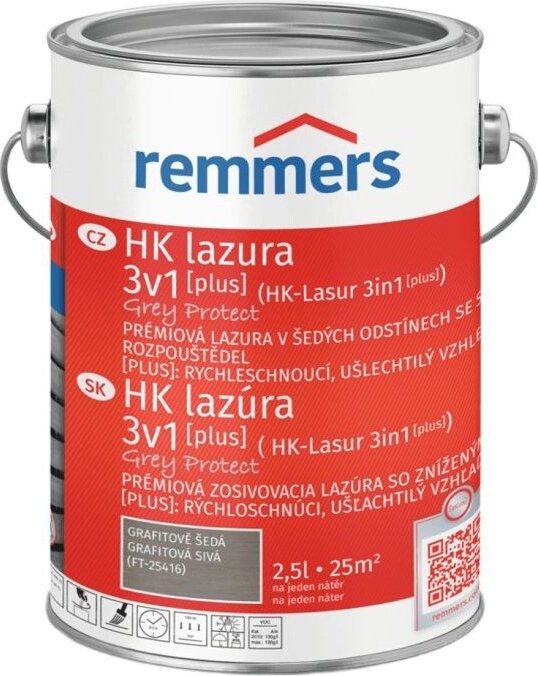 Remmers HK Lazura 3v1 Grey Protect [plus] 2,5 l Graphitgrau / Grafitová šedá