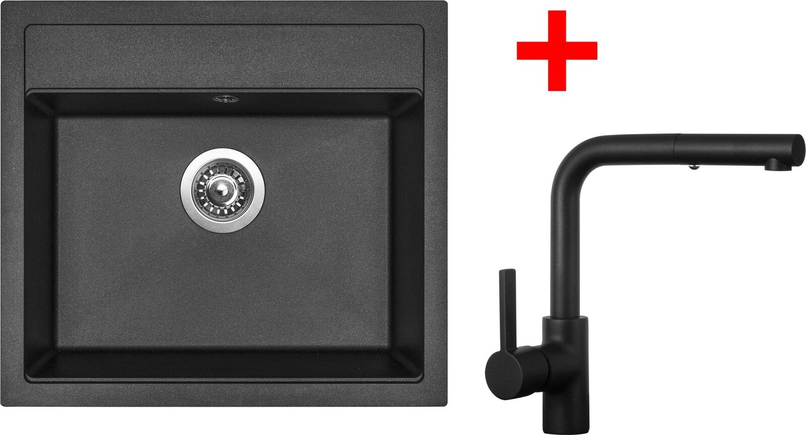 Sinks Solo 560 Metalblack + Enigma S čierny matný