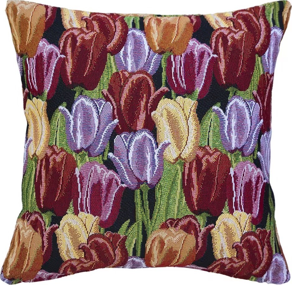 SCANquilt Dekorační povlak na polštář MOTIV tulipány pestrá 40 × 40 cm