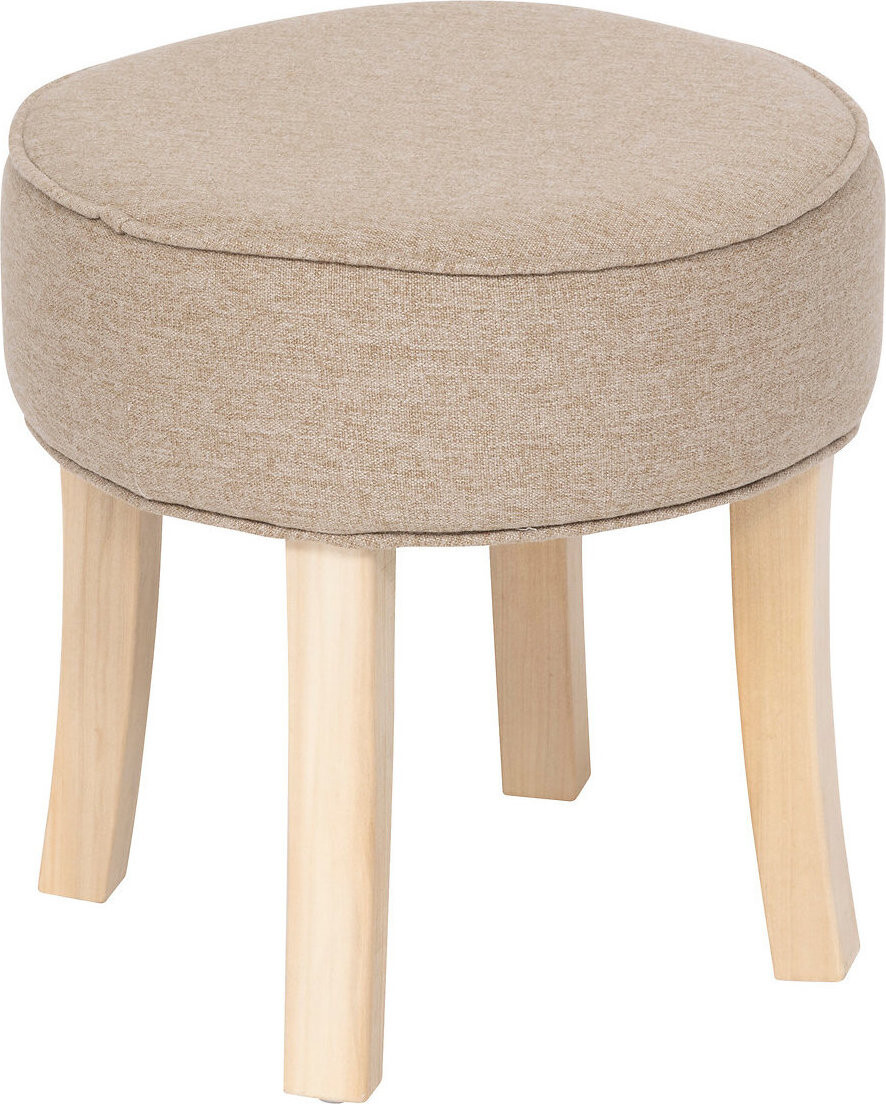 Atmosphera Měkká čalouněná stolička ADRIEL k toaletnímu stolku, průměr 35 cm, béžová