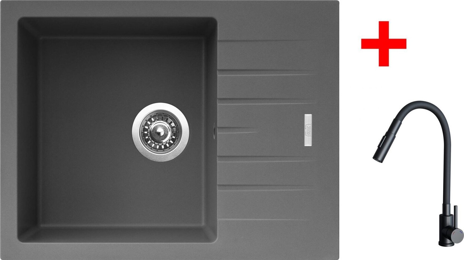 Sinks Perfecto 650 Titanium + Elasta S čierny matný