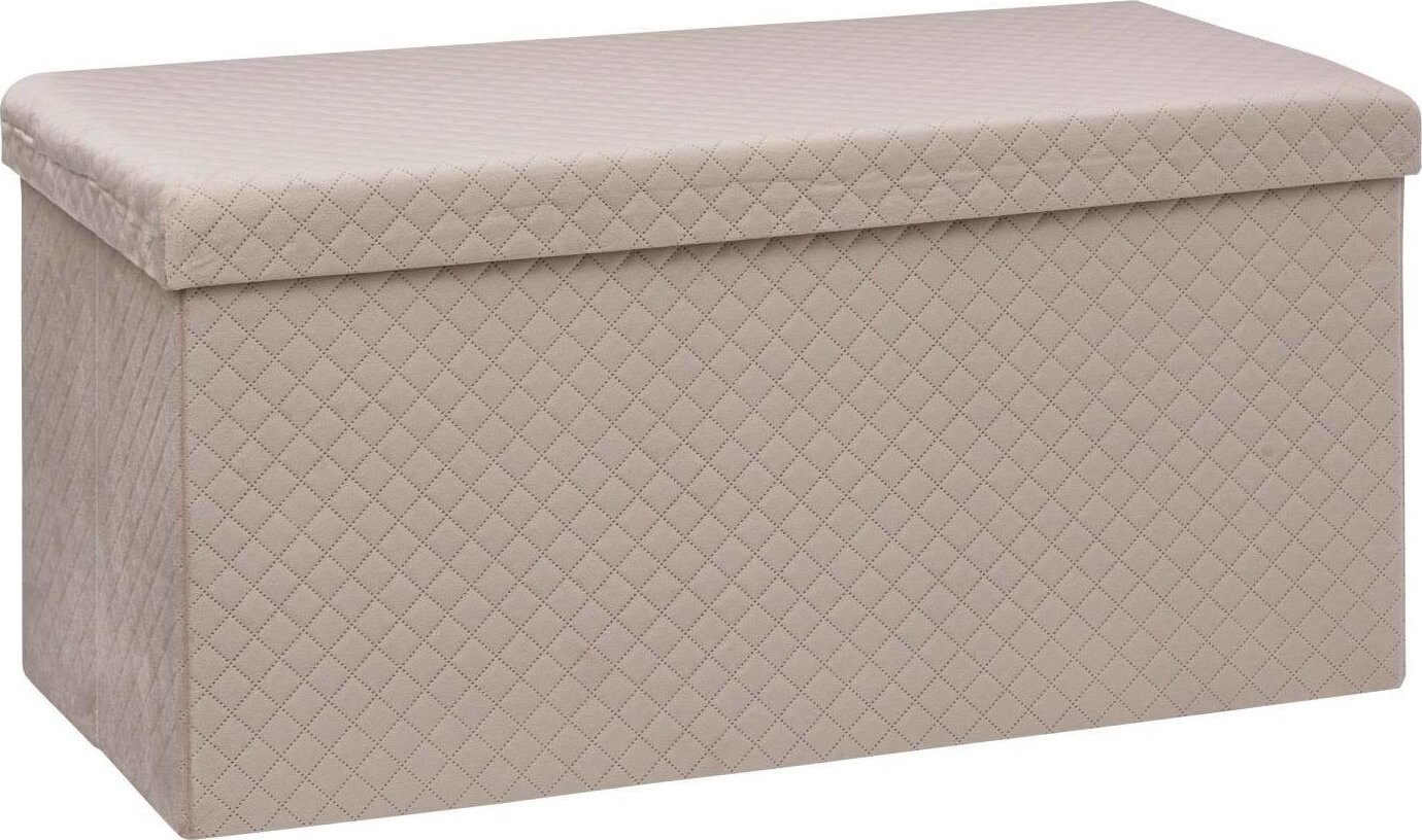 5five Simply Smart Úložná lavice, čalouněný, samet, 76 × 38 × 38 cm, béžová
