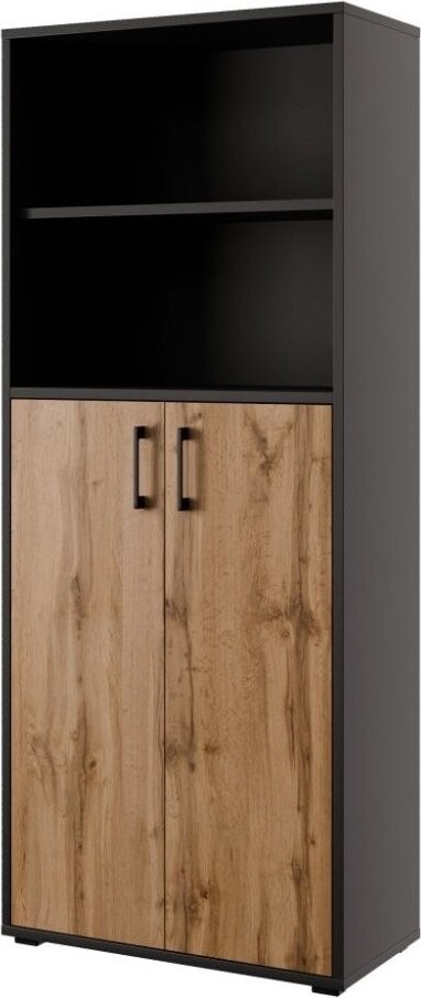 Nejlevnější nábytek Nejby Gianni Premium s dvířky typ 1, korpus: antracit, dvířka: dub wotan