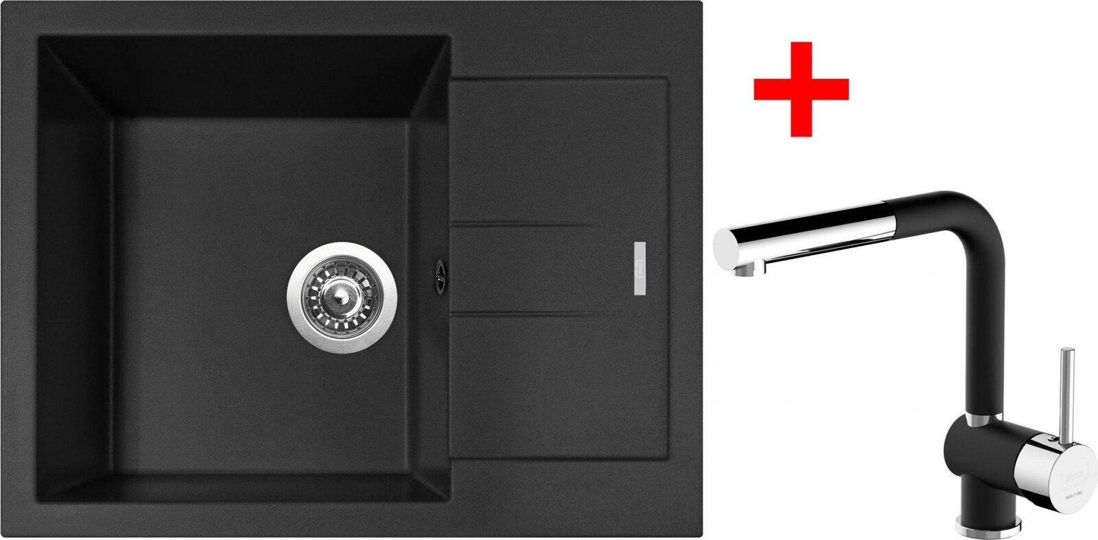 Sinks Amanda 650 Nanoblack + Mix 3 P Nanoblack