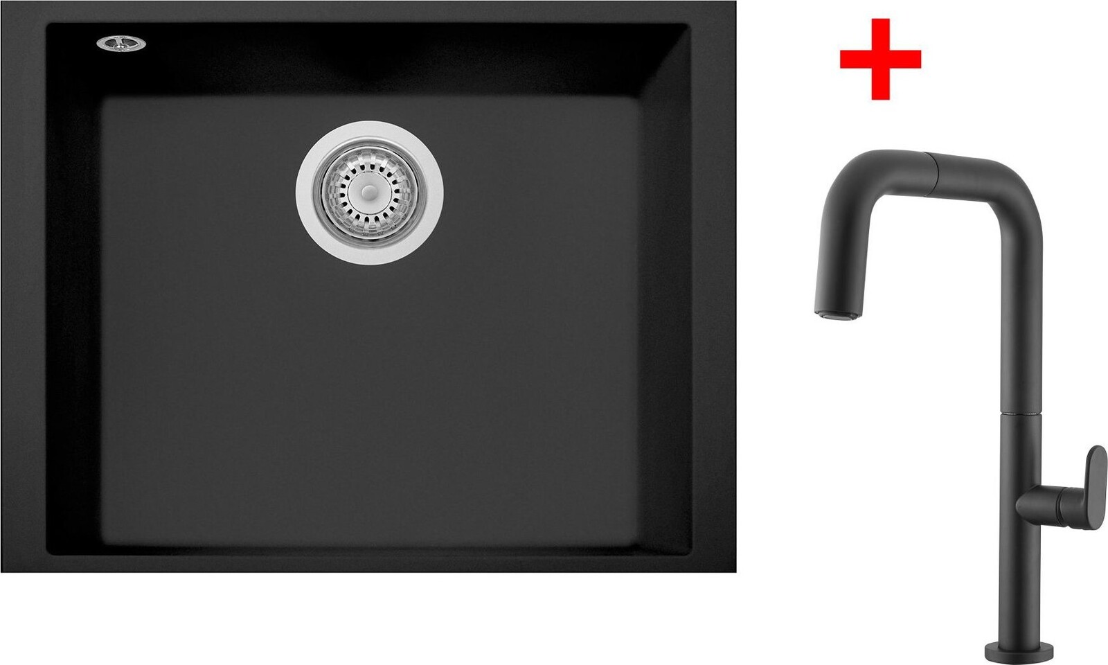Sinks Cube 490U Nanoblack + Eva P Nanoblack