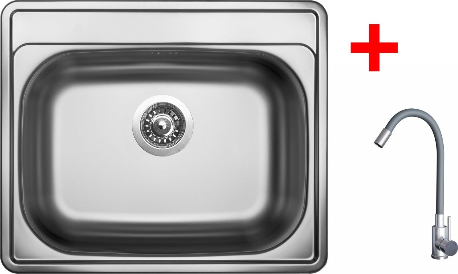 Sinks Comfort 600 + Elasta nerez/šedý