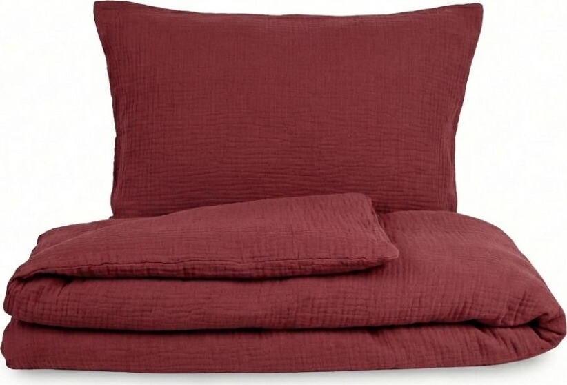 Kvalitex Mušelínové obliečky 1 + 1, 140 × 200, 70 × 90 cm vínové