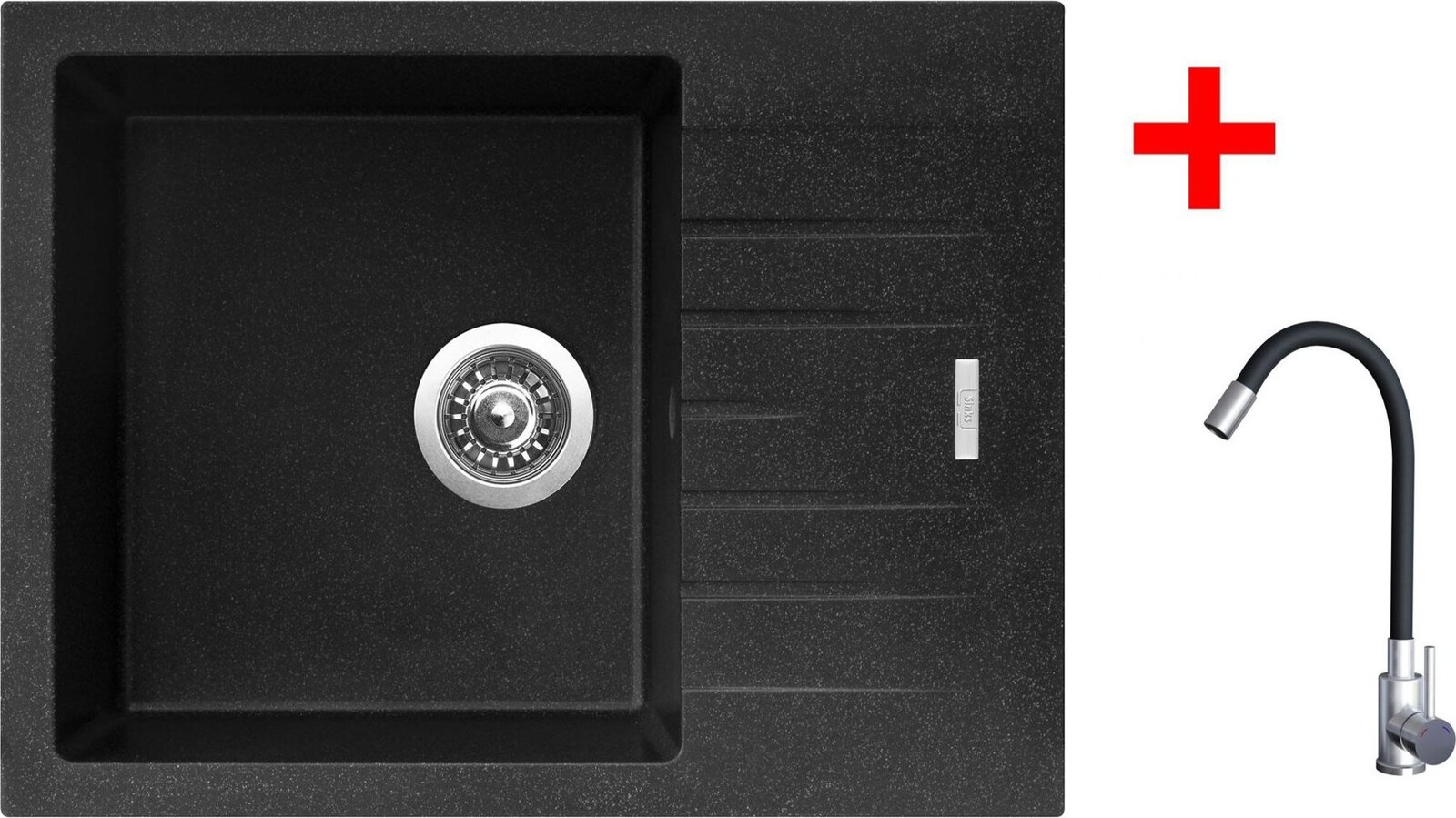 Sinks Perfecto 650 Granblack + Elasta nerez/černý