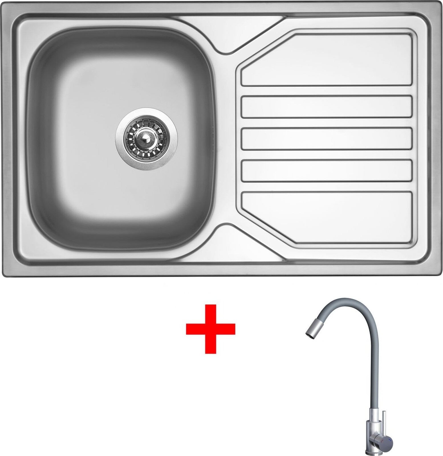Sinks Okio 800 + Elasta nerez/šedý
