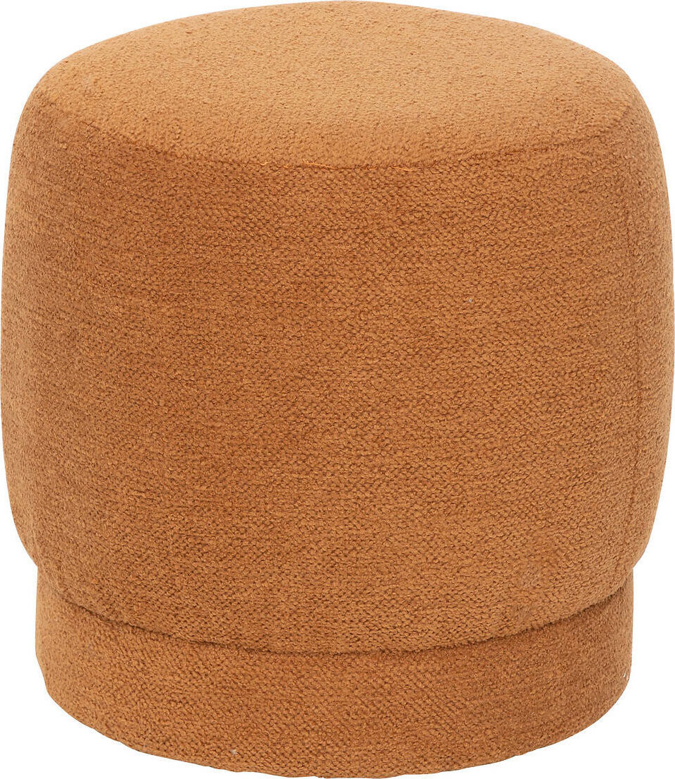 Atmosphera Čalouněný kulatý puf AMEA bouclé, průměr 39 cm, oranžový