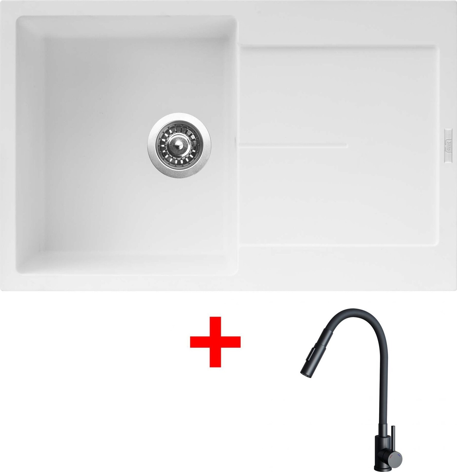 Sinks Ultima 790 Milk + Elasta S čierny matný