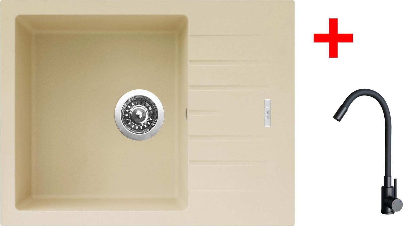 Sinks Perfecto 650 Sahara + Elasta čierny matný