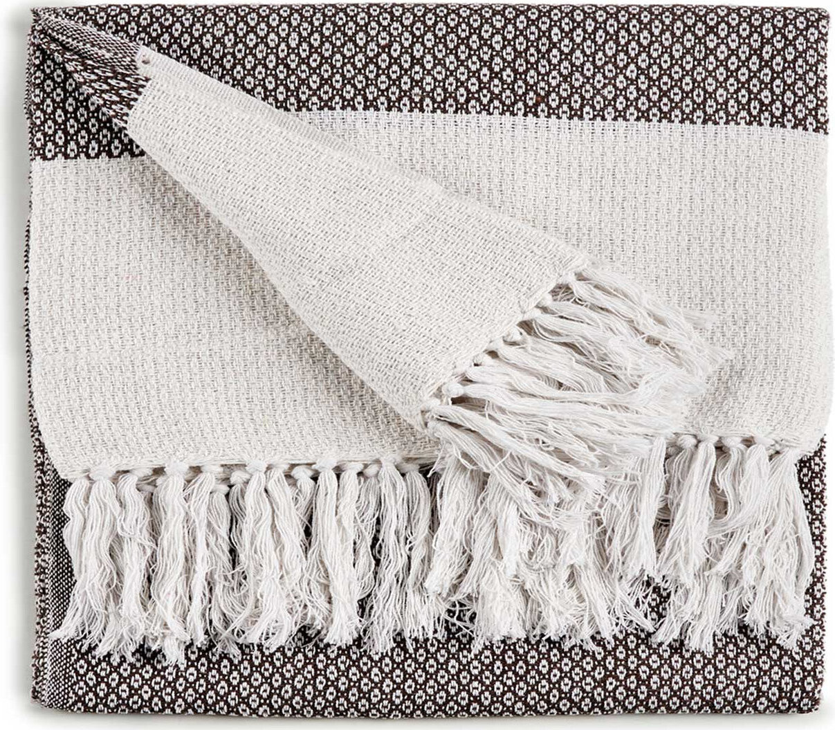 Giftdecor Bavlněný přehoz na postel, 130 × 160 cm, hnědý