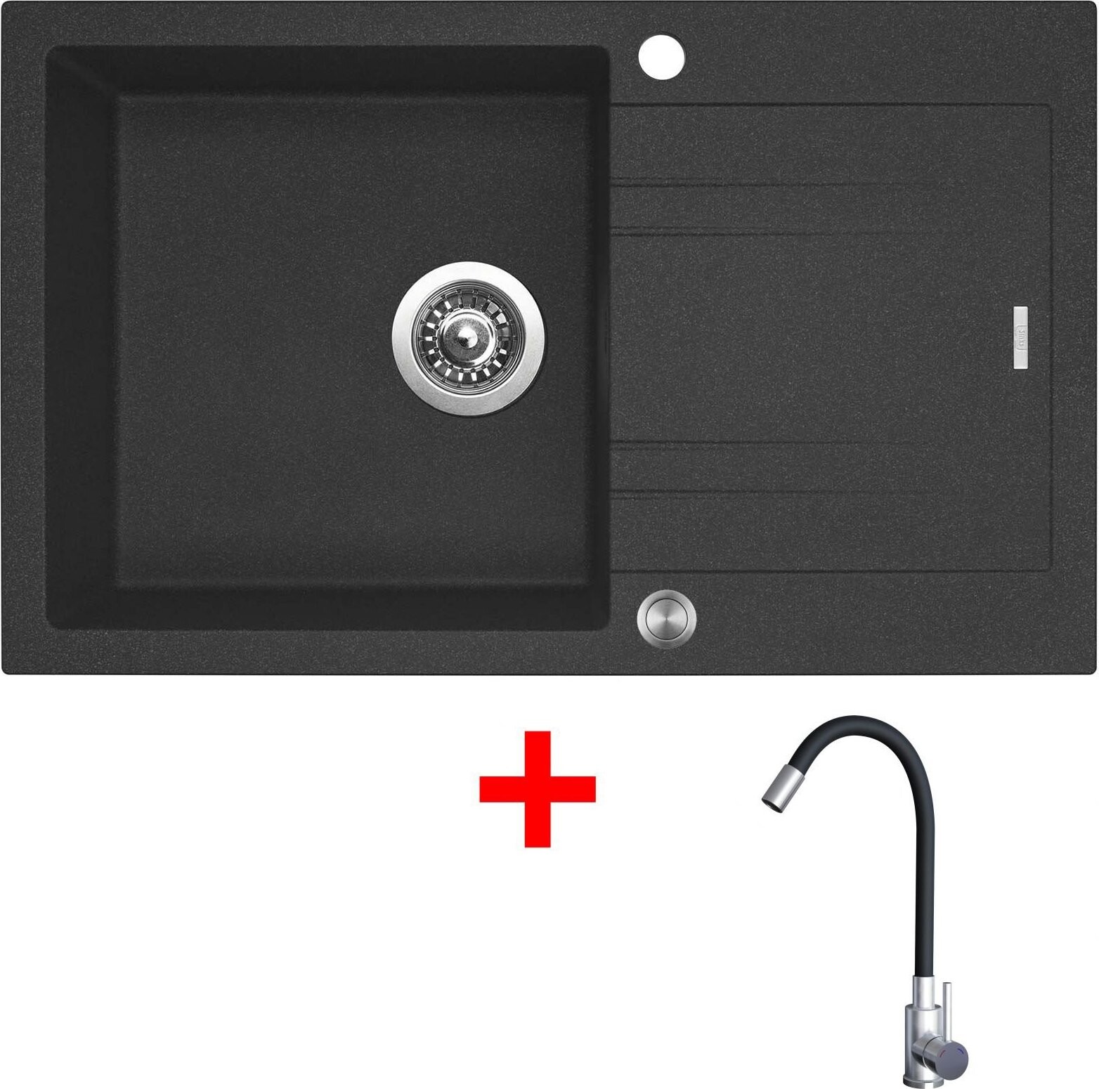 Sinks Linea 780 XC Granblack + Elasta nehrdzavejúca oceľ/čierny