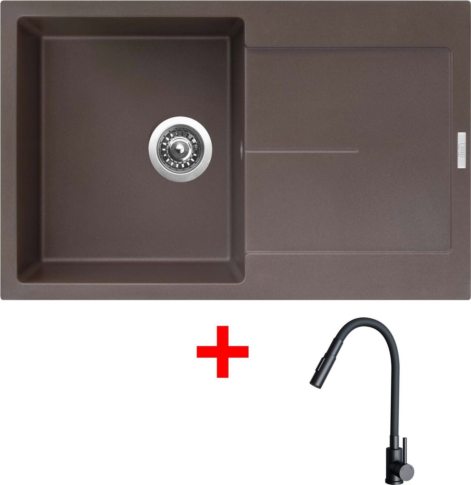 Sinks Ultima 790 Marone + Elasta S čierna matná