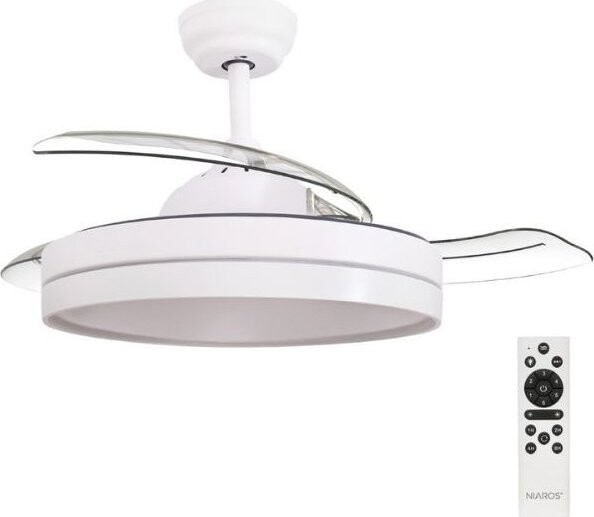 Garsaco Stropní ventilátor se světlem Lugela 107 cm 61 W, 1521 lm, CCT, DO, bílý