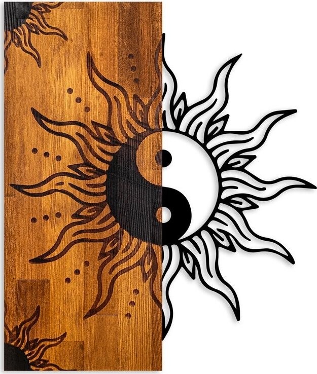 Wallity Dekorativní dřevěný doplněk na zeď Yin Yang