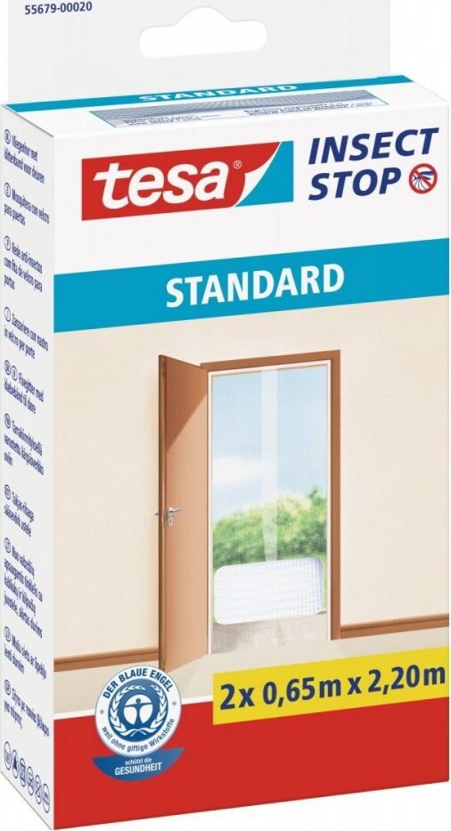 TESA Síť proti hmyzu STANDARD, do dveří, bílá, 2 × 0,65 m × 2,2 m