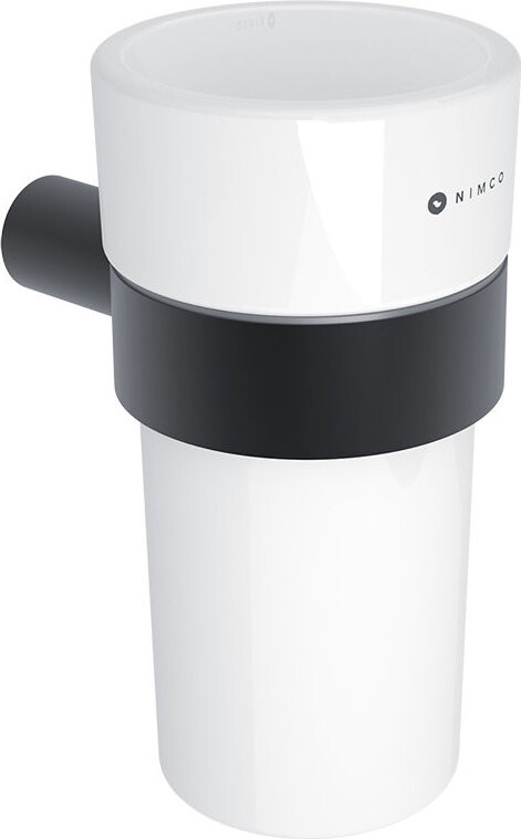 Nimco Držák na kártáčky s pohárkem nerezový – Bormo černá BRC-11058KN-90