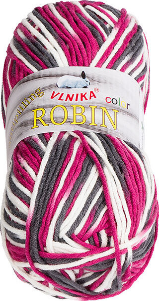 BELLATEX Robin color 100 g - 61 bílá, šedá, malinová