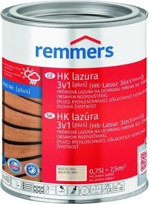 Remmers HK Lazura 3v1 [plus] 0,75 l Weiss / Bílá