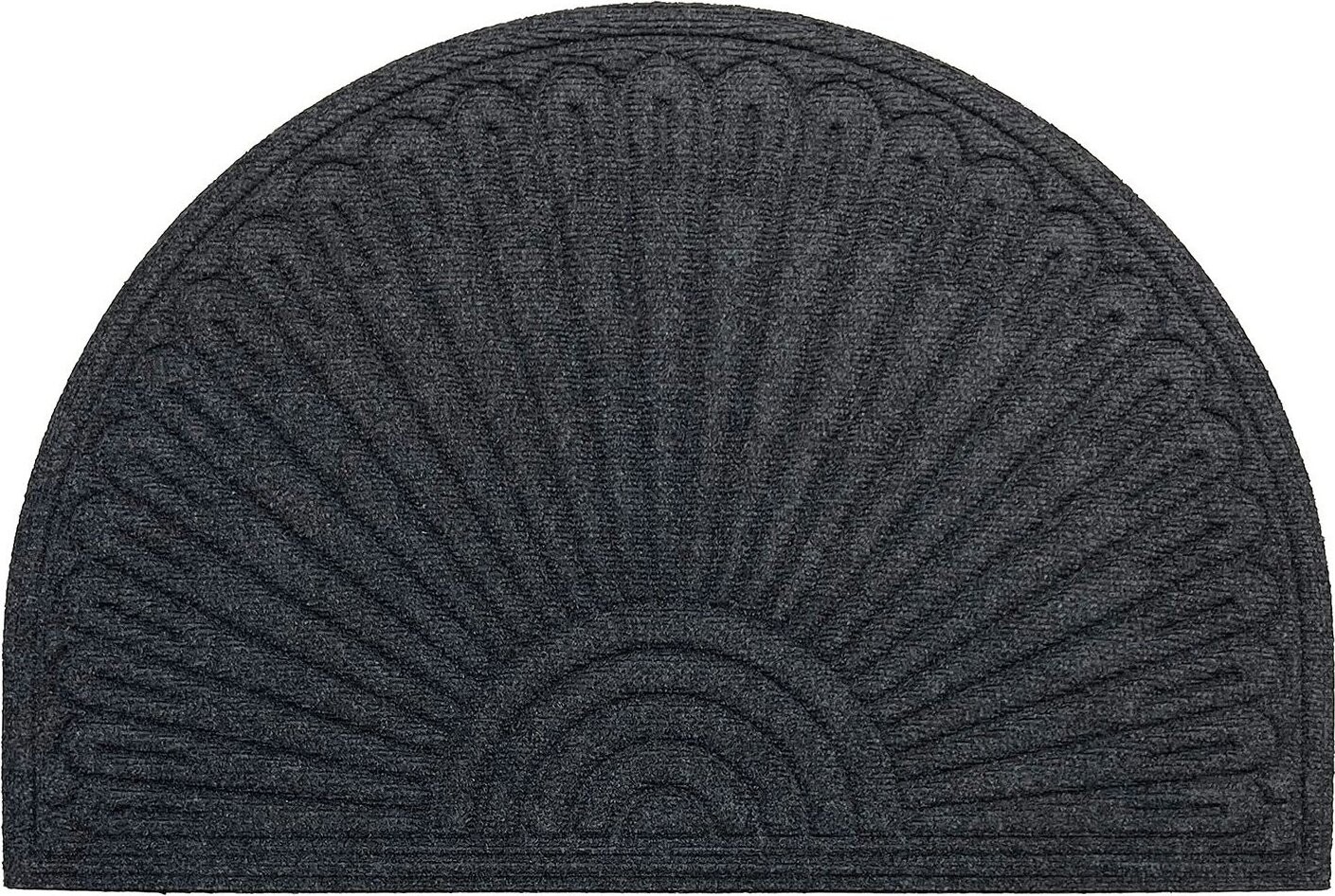 DuraHome Rohož guma & pp, Velvet půlkruh, 60 × 90 cm, šedá
