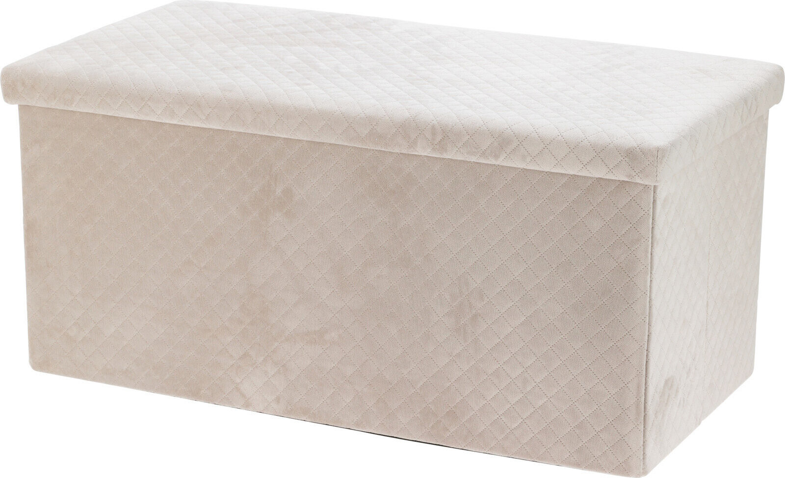 Storagesolutions Velurová taburetka s úložným prostorem MODUS, 76 × 38 × 38 cm, bílá