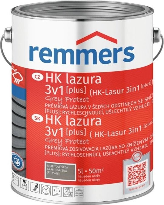 Remmers HK Lazura 3v1 Grey Protect [plus] 5 l Graphitgrau / Grafitová šedá