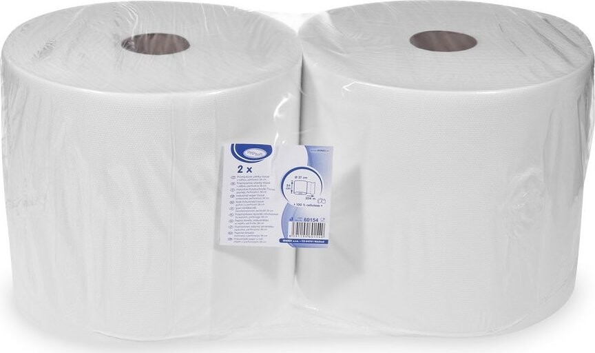 Wimex Průmyslová utěrka průměr 27 cm, s ražbou, 2vrstvá, návin 304 m - 2 ks