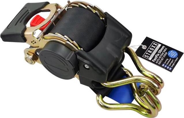 STROXX Upínací popruh s račňou 50 mm, automatické navíjanie, dĺžka 4 m