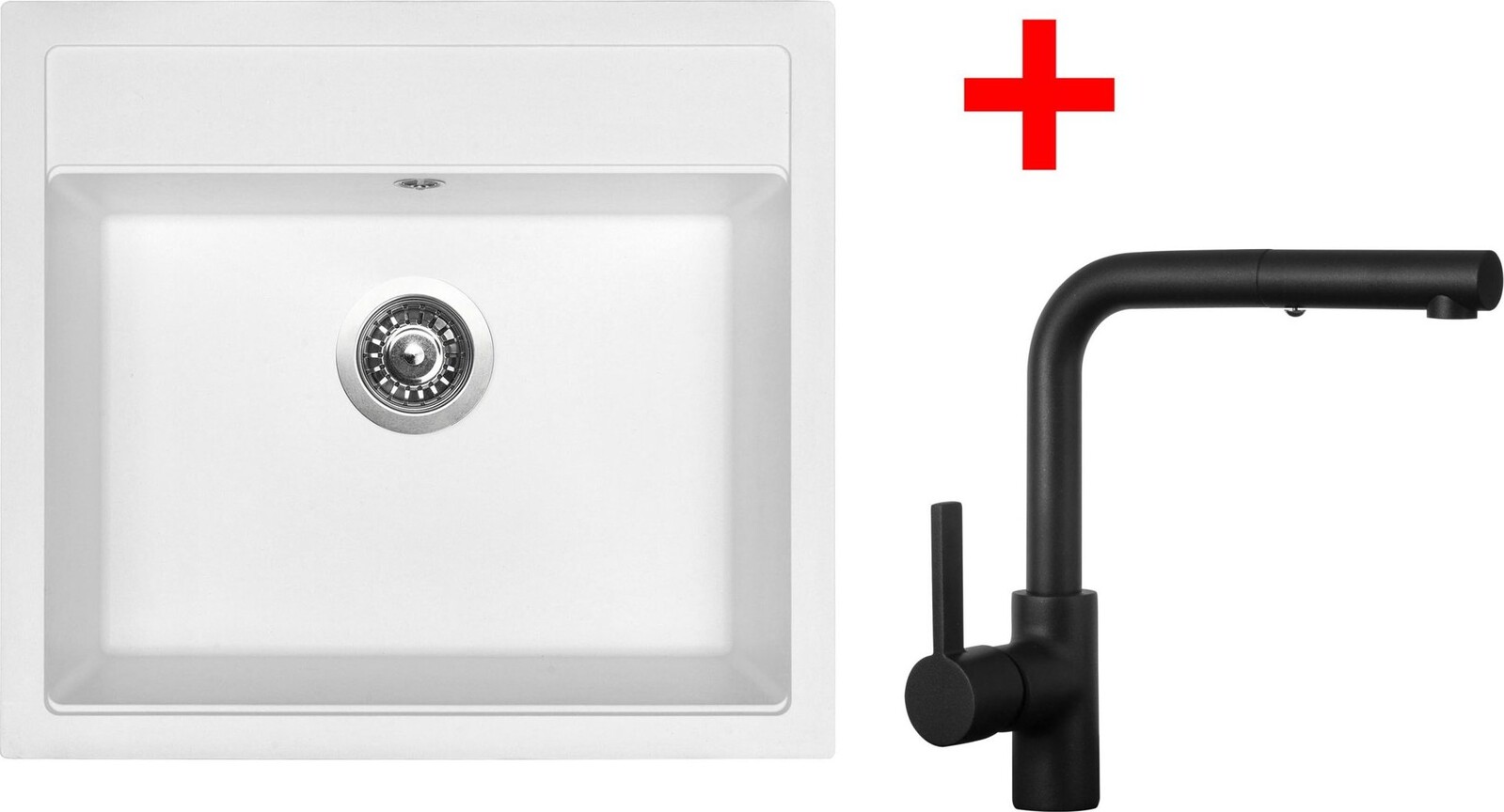 Sinks Solo 560 Milk + Enigma S čierny matný