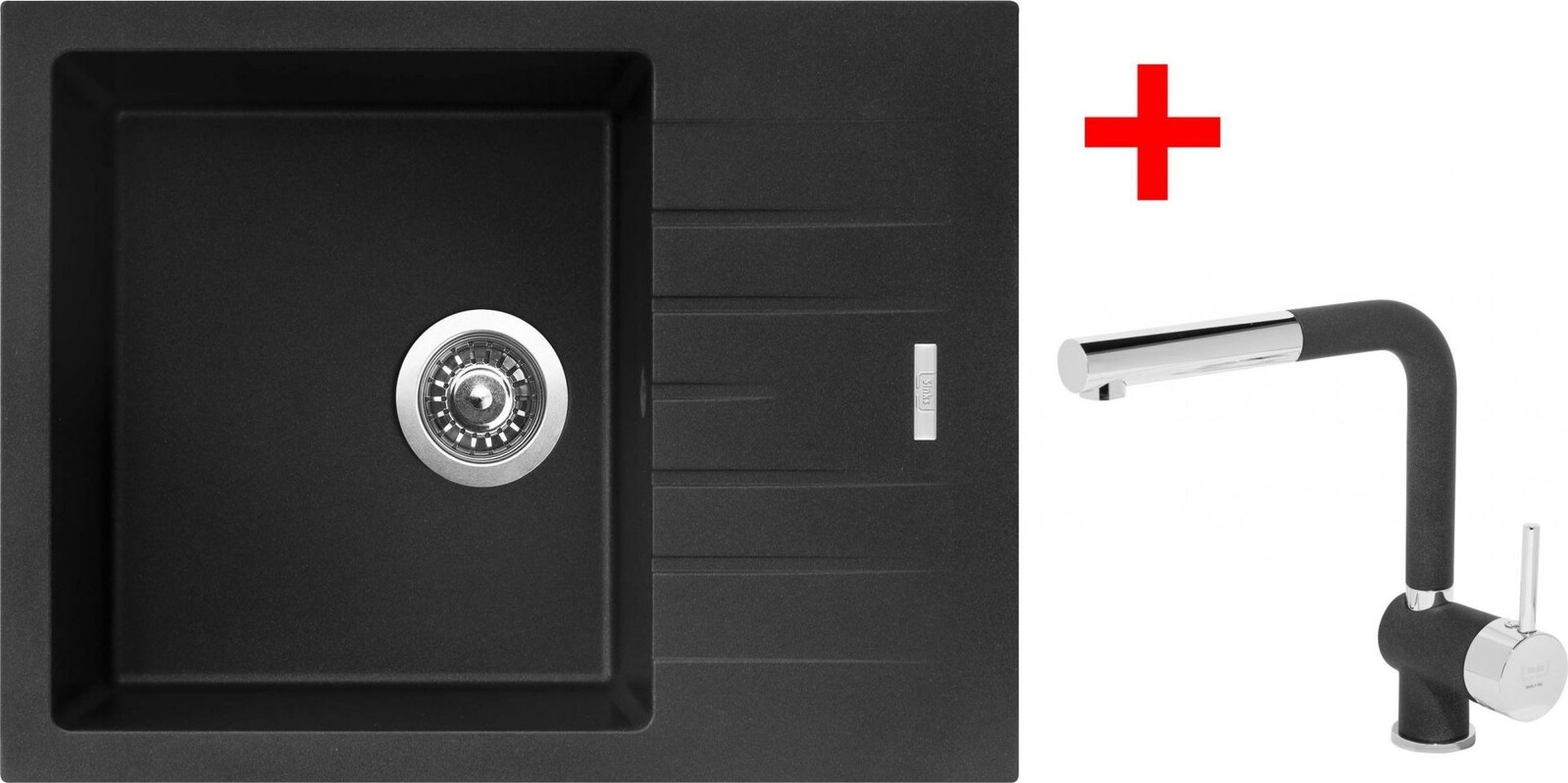 Sinks Perfecto 650 Metalblack + Mix 3 P GR