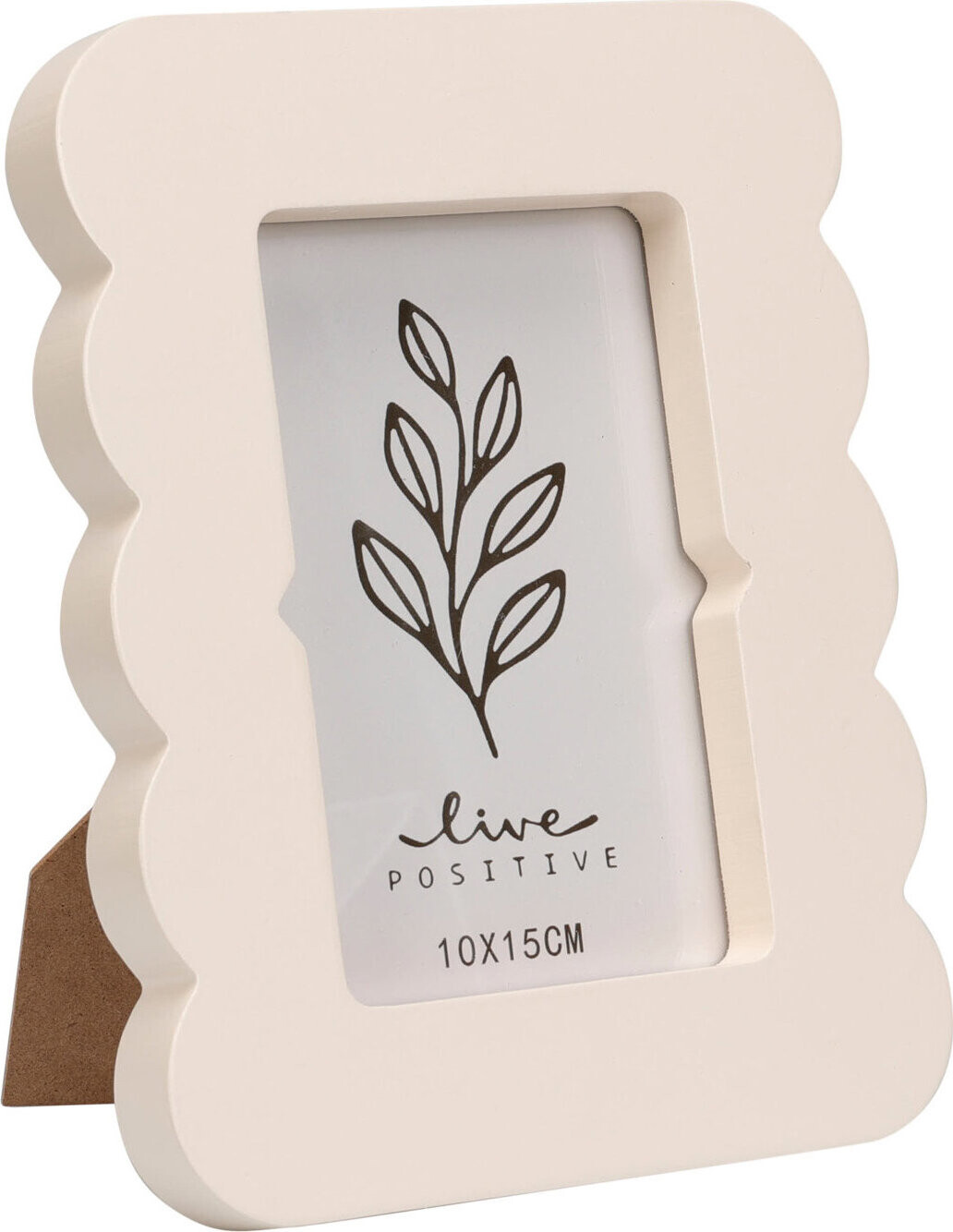 Home Styling Collection Fotorámeček BASE s vlnitým okrajem 16 × 2,2 × 20,8 cm, světle béžová