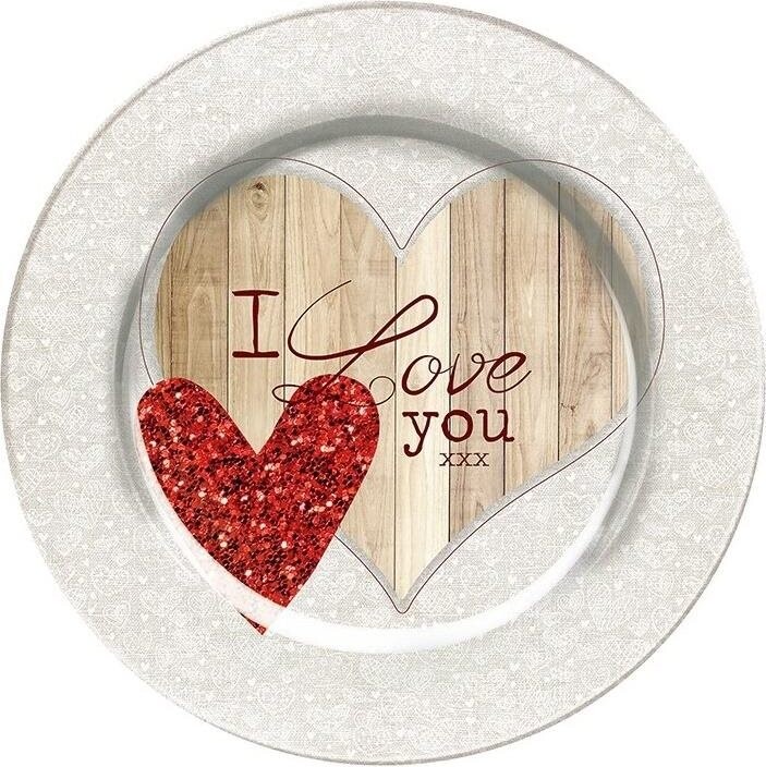 Goba Dekorační talíř Srdce I Love you 33 cm
