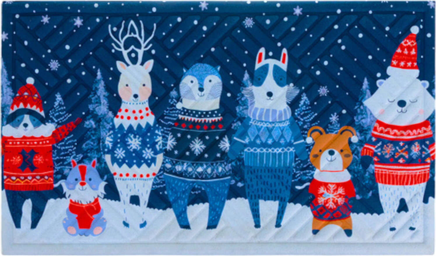 Ruhhy 26636 Vstupní rohožka se svátečním motivem 75 × 45 cm, modrá