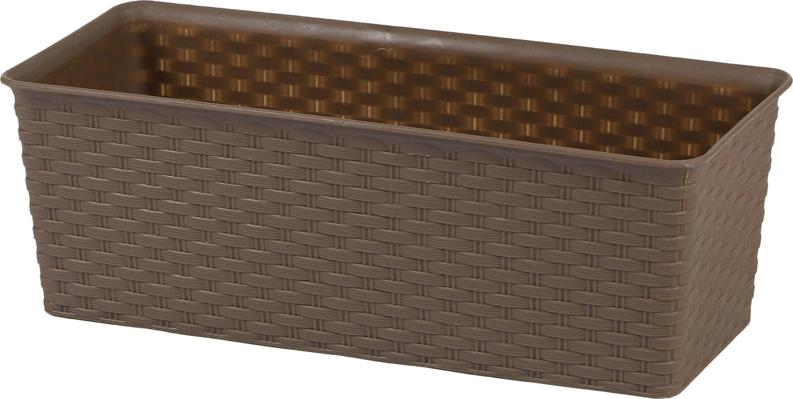 DOCHTMANN Květináč rattan obdelník 30 × 13,5 × 10,5 cm, hnědý