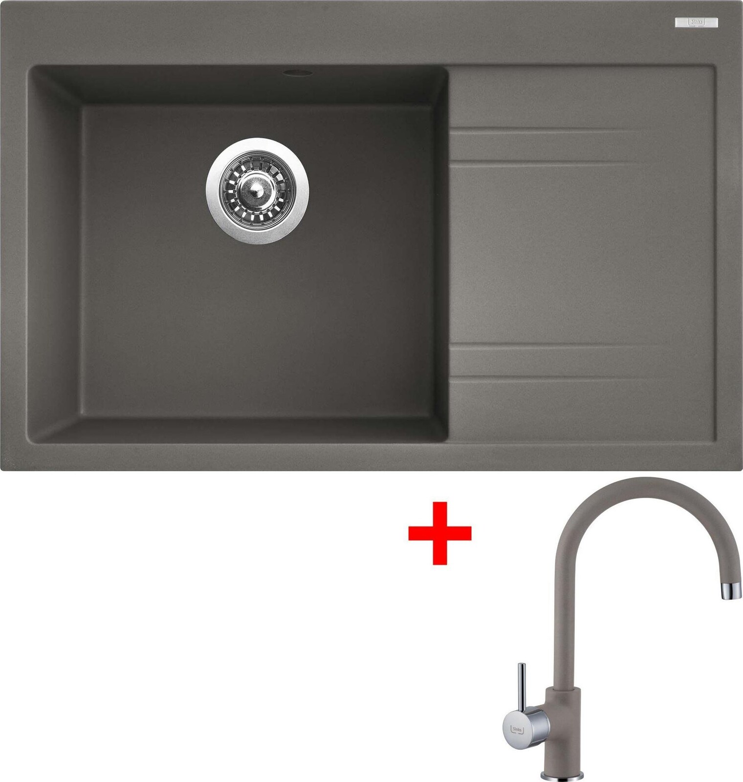 Sinks Rim 780 L Truffle + Vitalia GR