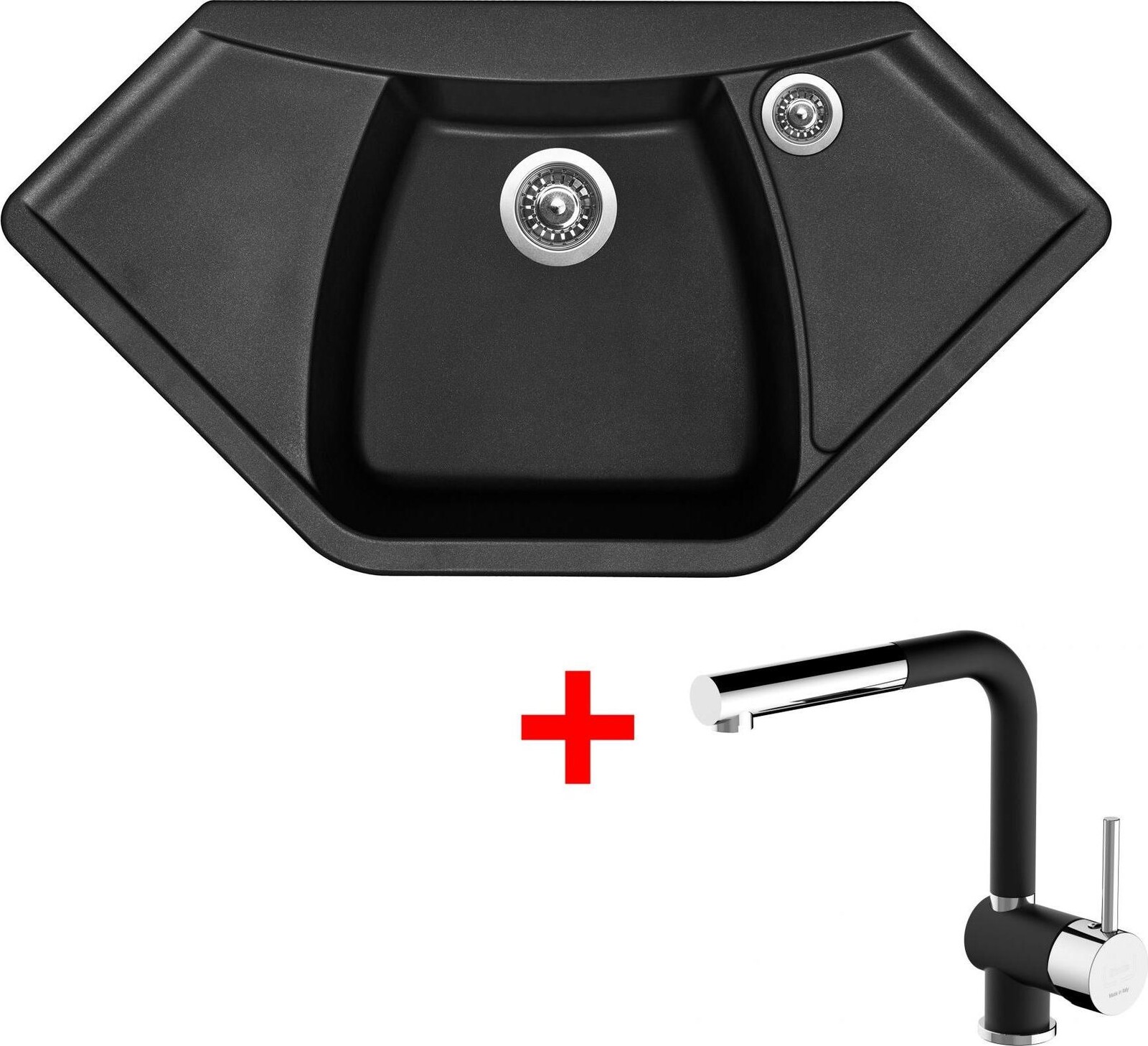 Sinks Naiky 980 Pureblack + Mix 3 P GR